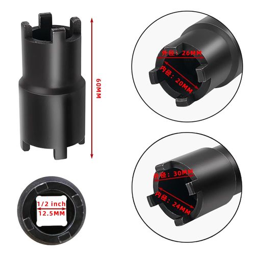 Renjzle Lock Nut Wrench Clutch Lock Nut Wrench 0.8 / 0.9 inch (20/24 mm) Inner Diameter 1.0 / 1.2 inch (26/30 mm) Outer Diameter 4 Pin Socket Wrench Tool for Motorcycles