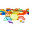 Odoorgames 140 Pcs Translucent Pattern Blocks - Educational Light Table Manipulatives and Accessories - Fun and Engaging Geometric Shapes