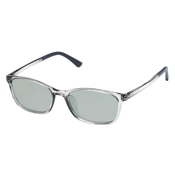 EVERNEVER AZ Label EVAZ-004C3-SG-parent Men's Sunglasses, Polarized, Polarized Sunglasses, Stylish, Day and Night Use, Square, UV Protection, Light Color, Thin, Smoke (Slightly Small to Regular Size), Lens Color: Light Smoke Blue (Glare Reduction Effect: 