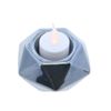 Geometric Cut Slate Blue Ceramic Tea Light Holder-Small