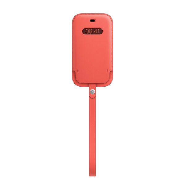 iPhone 12 mini Leather Sleeve with MagSafe - Pink Citrus Pouch