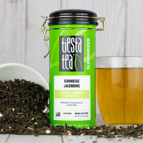 Tiesta Tea - Chinese Jasmine, Classic Jasmine Green Tea, Loose Leaf, Up to 50 Cups, Make Hot or Iced, Medium Caffeine, 4.5 Ounce Refillable Tin