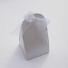 10 x White Pearlescent Round Top Wedding Favour Boxes