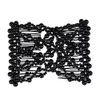 Ruihfas 5Pcs Easy Stretch Beaded Hair Combs Double Magic Slide Metal Comb Clip Hairpins for Women Hair Styling