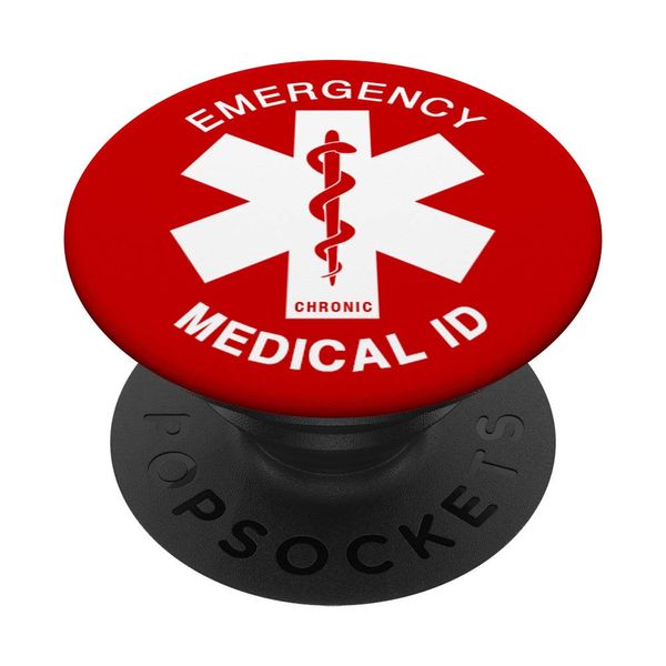 Emergency Medical ID Alert (RED) PopSockets Swappable PopGrip
