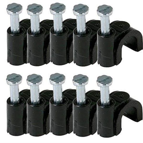 STEREN 10ct Single RG59 Cable Mounting Clip Black - 10 Pack