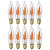 Box of 10 Flicker Flame Light Bulbs, E12 Candelabra Base, 3 watt (#A101)