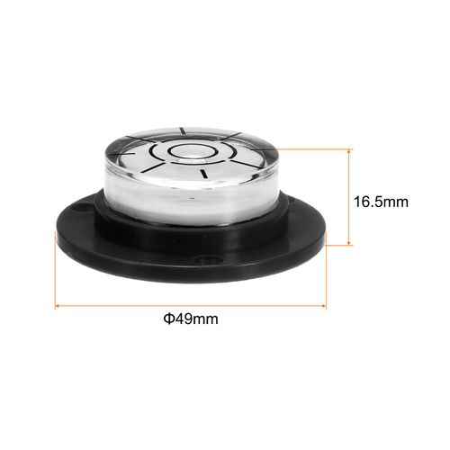 HARFINGTON 2pcs High Precision Horizontal Bubble Level 49x16.5mm Round Bull's-Eye Level Measuring Layout Tools for RV TV Picture Frame Hanging Tool Leveler, Black White