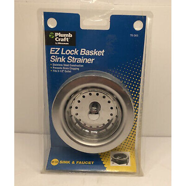 Plumb Craft Waxman 76-365 Ez Lock Basket Sink Strainer New Unopened