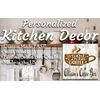 Kitchen Coffee Bar Sign Custom Name - Start with Coffee Saying