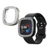 kwmobile Glitter Frame Protector Compatible with Fitbit Versa 4 / Sense 2 Frame Protector (Set of 2) - Black/Silver