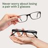 Gaoye 2-Pack of Reading Glasses - Blue-Light Filter, UV Protection - Readers with Rectangle Frames