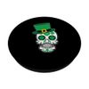 St. Patricks Day Skull With Shamrocks PopSockets Adhesive PopGrip