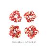 COCOLUCK Japanese Pattern Crepe Scrunchie Hair Elastic Stylish Hair Accessories Hair Ornament Hair Elastic Made in Japan Small Chrysanthemum Series (Small Chrysanthemum Red)