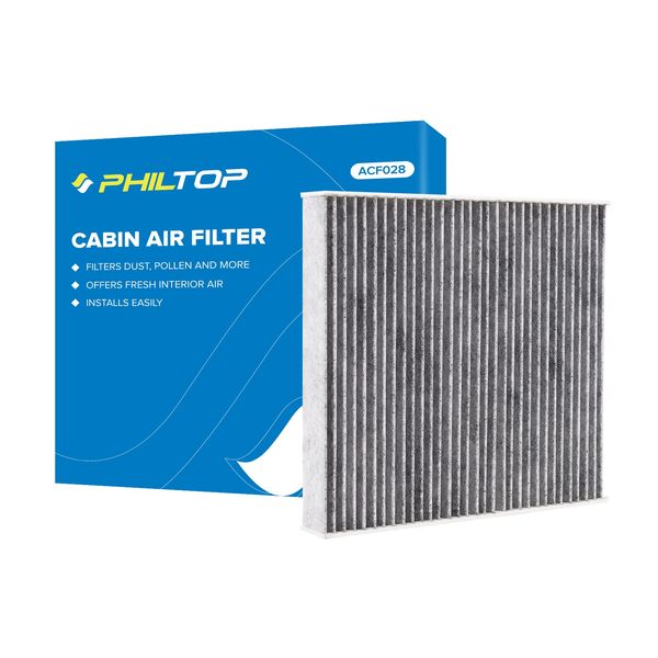 PHILTOP Cabin Air Filter, Replacement for Jetta 2019-2021, Tiguan 2018-2021, Atlas 2018-2021, Golf 2015-2021, Premium ACF028(CF11643) Cabin Filter with Activated Carbon, Filter Up Dust Pollen