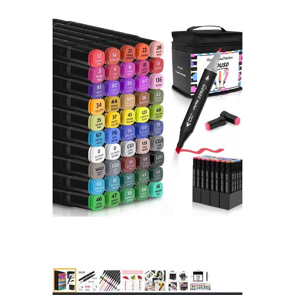 Gouso 49colors  Marker Alcohol Based With two Blender Markers