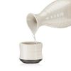 True Fervor Ceramic Sake Set Includes Four 3.5 oz Small Cups & One 8 oz Carafe for Gin, Japanese Tea, Herbal Teas, Drinkware, Home Bar, 5-Piece, White