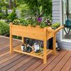 Raised Garden Bed Elevated Planter Box Kit w/8 Grids & Folding Tabletop