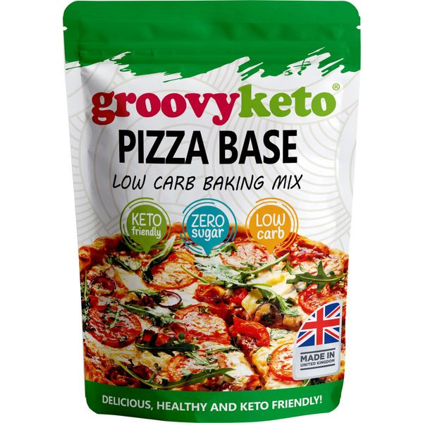 Groovy Keto Pizza Base Mix (Makes 2 bases) | Low Carb | Keto Friendly | High in Fibre | Only 1g Net Carbs Per slice | Keto Baking Mix, Diabetic Friendly - 260g Pouch