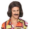WIDMANN 46937 70s Wig with Moustache Brown