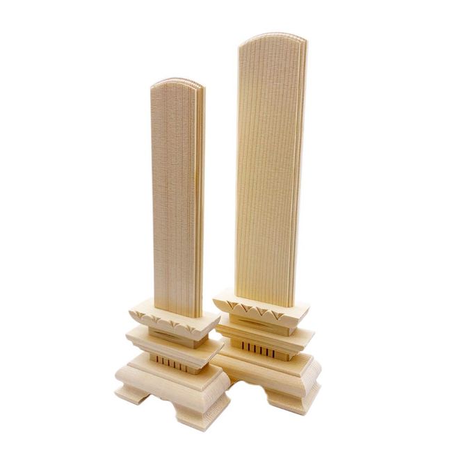 shingon.shop White Wood Idol Tile, 3 Tiers, 2 Pillars, 1 Set