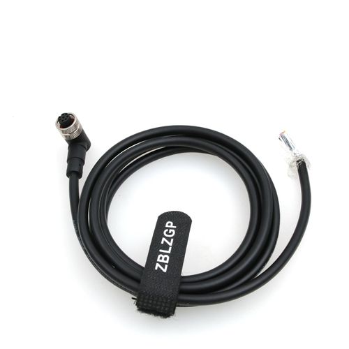 ZBLZGP M12 A-Code Right Angle 8 Pin Female to Flying Leads Shielded Sensor Cable for Industrial Aviation Automation Device Network 2M/6.6FT