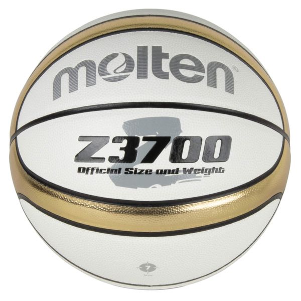 Molten Z3700 B7Z3700-WZ Basketball Ball No. 7 Ball Junior High School Students and Up Synthetic Leather White x Gold