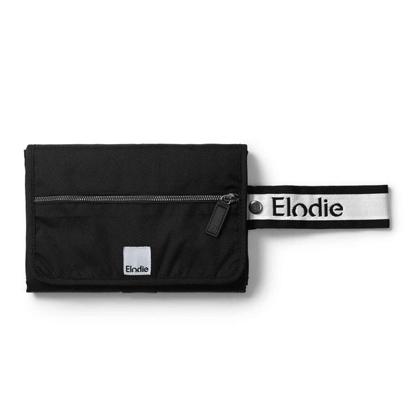 Elodie Details Portable Changing Mat Clutch Diaper Bag Water-Repellent (2 Terry Cloths Included) - Off Black