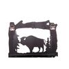 Wowser Rustic Buffalo Silhouette Wall Hooks, Log Frame Design, 7.5 Inches
