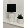 Black Textured 100% Linen Brushed Silver Oval Lampshade