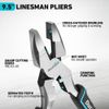 DURATECH 9.5inch High Leverage Lineman Plier Heavy Duty Side Cutter for Crimping