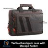 BowQier 2 Pistol Range Bag, Double Layer Explosion Proof Zipper Lockable Compartment Additional Magazine Storage Slot (9686BLK)