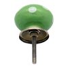 Nicola Spring Ceramic Cupboard Drawer Handle Knobs - Polka Dot Design - Green/White - Pack of 12