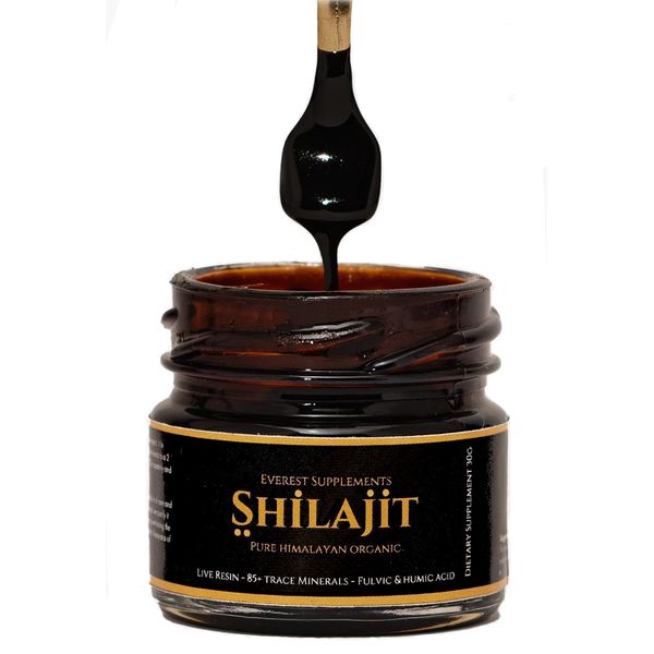 Pure Himalayan Organic Shilajit Resin - Gold Grade 500 mg Maximum Potency Natural Shilajit Resin with 85+ Trace Minerals & Fulvic and Humic Acid for Energy, Immune Support, 30 Grams