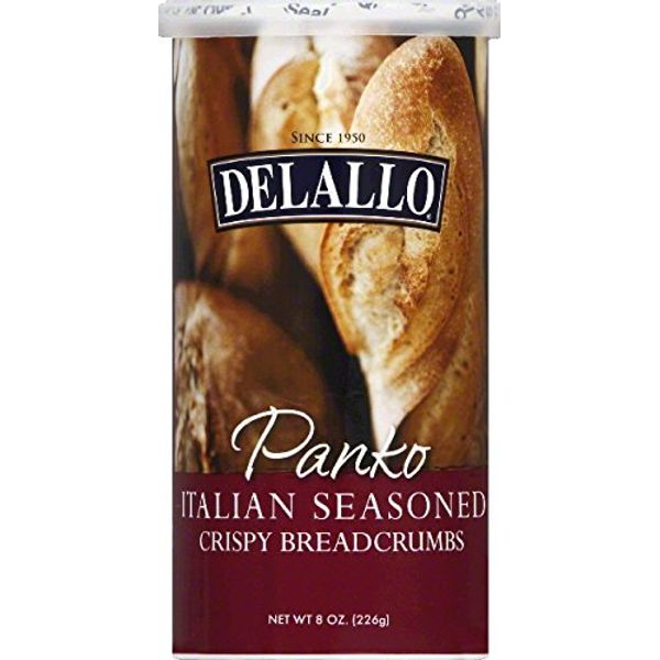 DeLallo Italian Seasoned Crispy Panko Breadcrumbs, 8-Ounce (Pack 12)