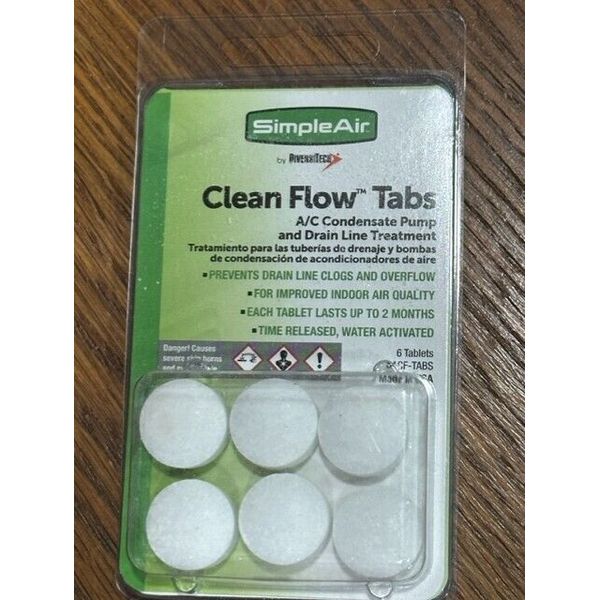 Clean Flow Tabs HVAC Condensate Pump Drain Line Treatment 6 Tabs