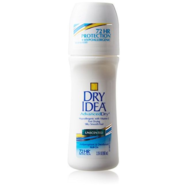 Dry Idea Antiperspirant Deodorant Roll On, Unscented, 3.25 Ounce