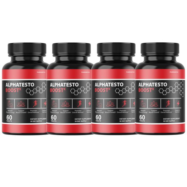 Alpha Testo Boost X Plus, Alpha Testo Booster for Men - 4 Bottles