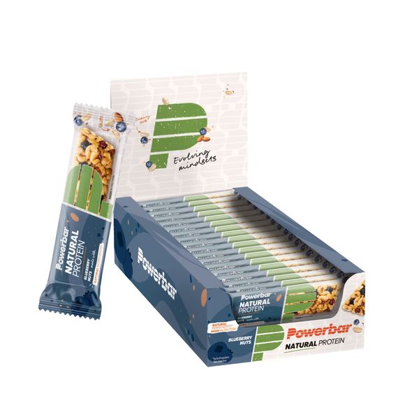 Power Barr Natural Protein Blueberry Nuts 18x40g - Vegan Protein Bar + Natural Ingredients