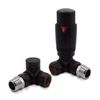 Black Corner TRV Thermostatic Radiator Towel Rail Valves