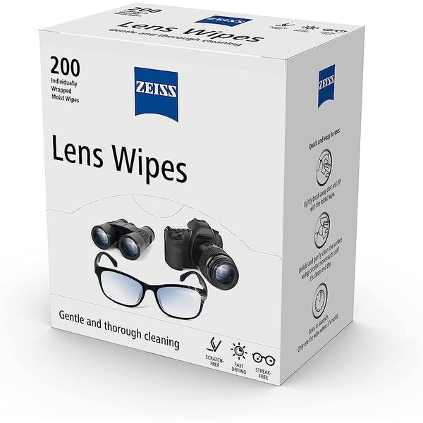 ZEISS Lens Wipes, Lens Cleaner for Glasses, Cameras & Binoculars, Individually Packed Single Use Disposable Cloths in Sachets, for Handy and Portable Spectacle Cleaning On The Go – Pack of 200