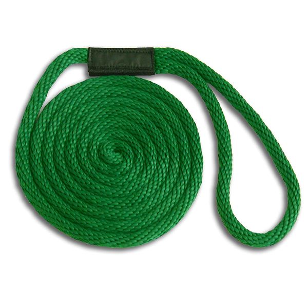 Solid Braid Nylon Dock Line - Green, 5/8" x 35'