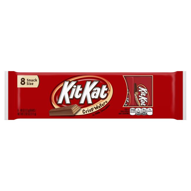 KIT KAT Milk Chocolate Snack Size Wafer Candy, Halloween Candy, 0.49 oz Bars (8 count)