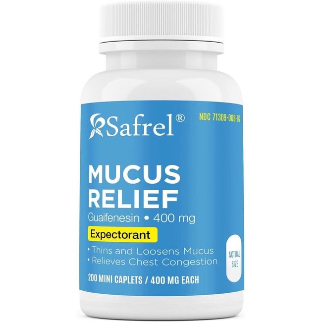 Safrel Pharma Mucus Relief Guaifenesin 400 Mg - Fast Acting Expectorant, Thins.