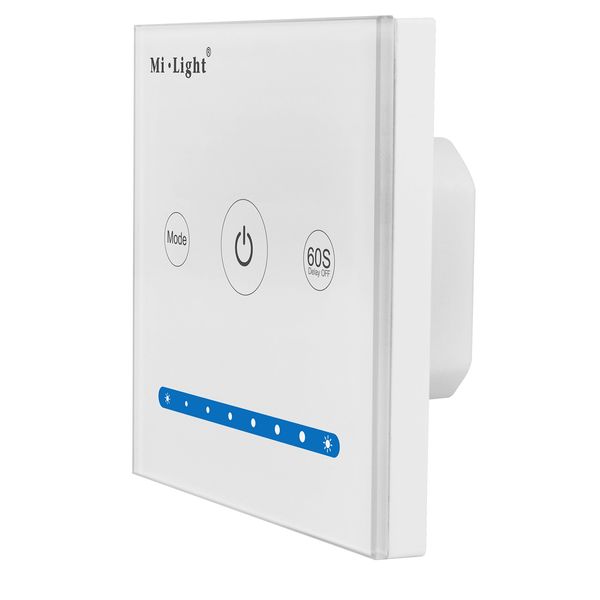lighteu, Smart Panel Controller P1 Original MiLight White Glass Touch Panel LED Controller DC12V 24V 2 Channel Brightness dimming Controlling for LED Strips
