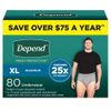 80 Count Depend Fresh Protection Maximum, Extra-Large Adult Incontinence