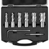 Annular Cutter Set HSS Magnetic Drill Bits 6 PCS Weldon Shank 1" Depth