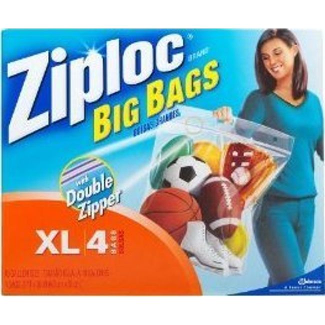 Ziploc Big Bags, XXL Double Zipper Bag, 3 CT (Pack of 2)