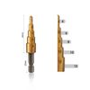 WORKPRO 3PC Step Drill Bit Set 1/4" Hex Shank Metric Titanium Coated Drill Bits