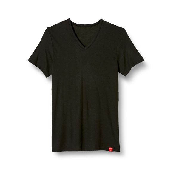 GUNZE MH1915 Men's Undershirt, Hot Magic, Soft, Warm, V Neck, Long Sleeves - blk